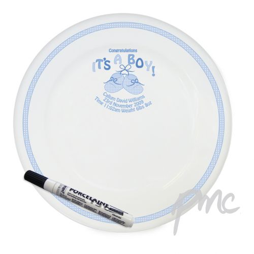 Personalised Bootee It's a Boy Message Plate