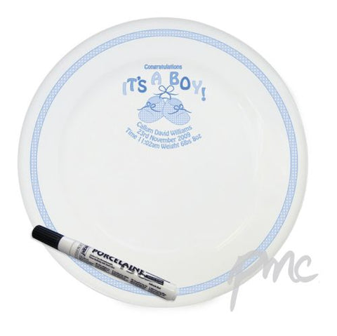 Personalised Bootee It's a Boy Message Plate