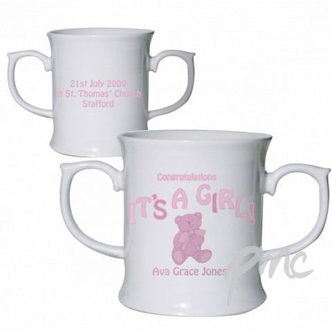 Personalised Teddy It's a Girl Lovng Mug