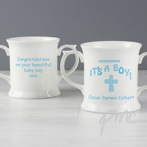Personalised Cross It's a Boy Loving Mug
