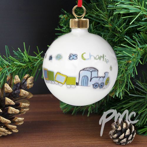Personalised Patchwork Train Bauble