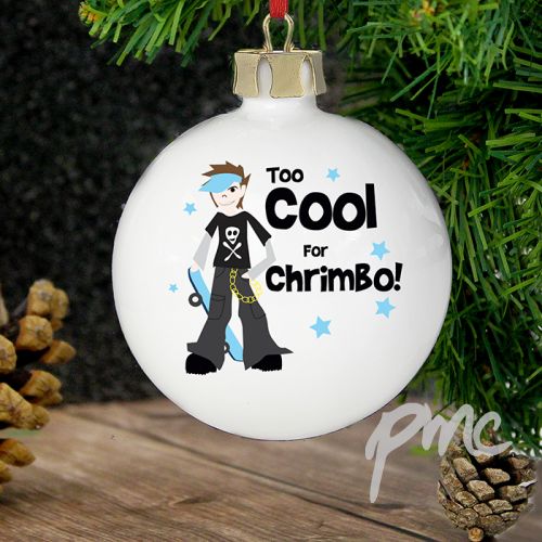 Personalised Too Cool Boy Bauble
