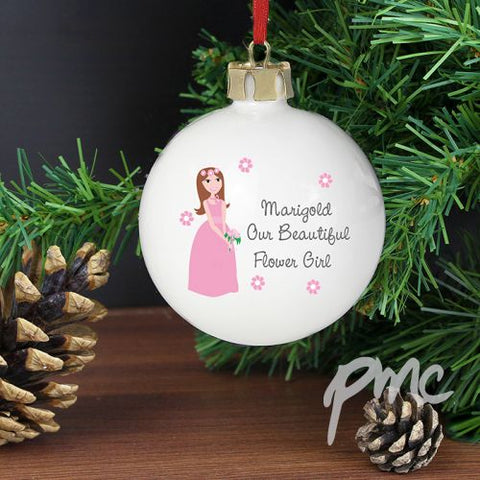 Personalised Fabulous Flower Girl Bauble