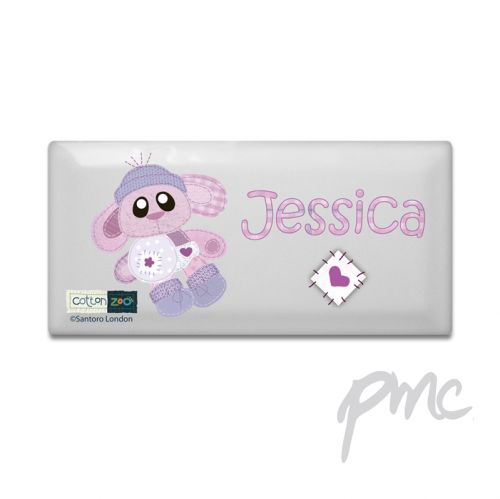 Personalised Cotton Zoo Bobbin the Bunny Door Plaque