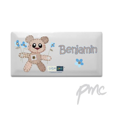 Personalised Cotton Zoo Tweed the Bear Boys Door Plaque