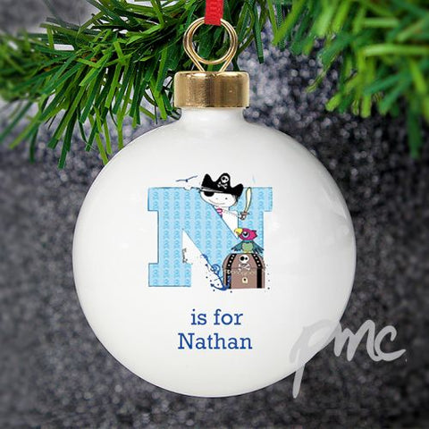Personalised Pirate Letter Bauble