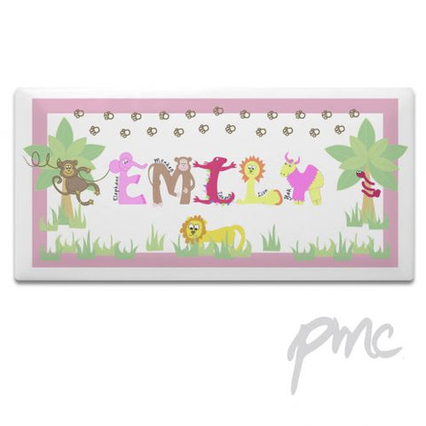 Personalised Animal Alphabet Girls Door Plaque