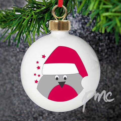 Personalised Robin Bauble