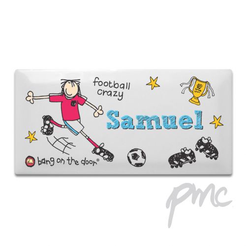 Personalised Bang on the Door Football Crazy Door Tile