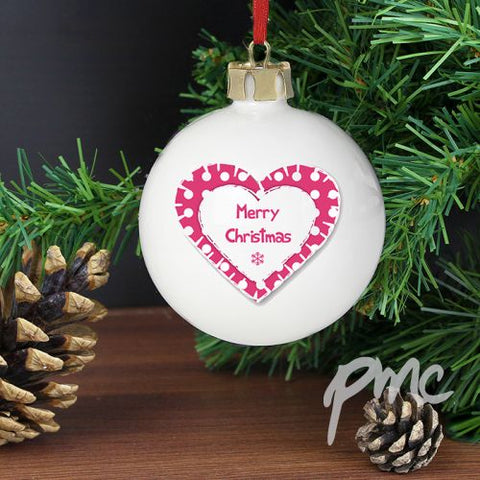 Personalised Christmas Heart Bauble