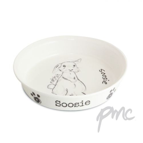 Personalised Scribble Rabbit Bowl