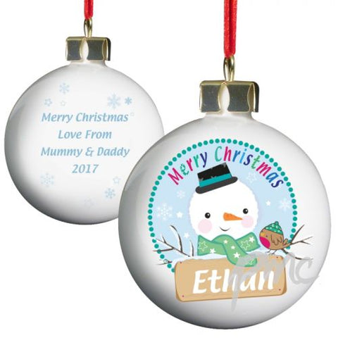 Personalised Snowman Bauble