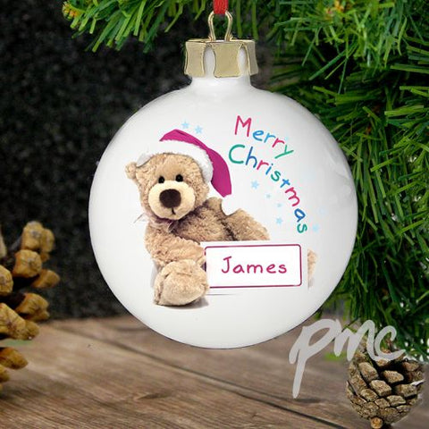 Personalised Teddy Christmas Bauble
