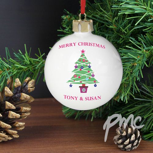 Personalised Merry Christmas Tree Bauble