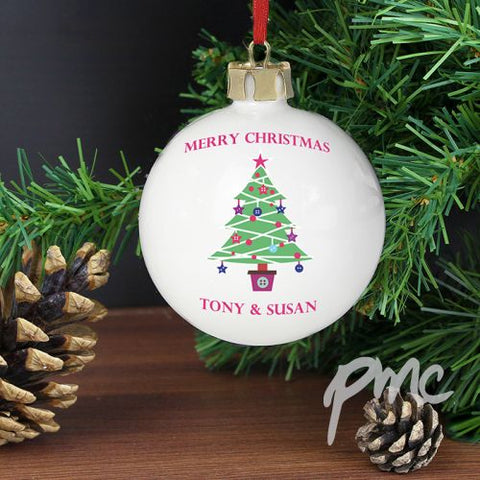 Personalised Merry Christmas Tree Bauble