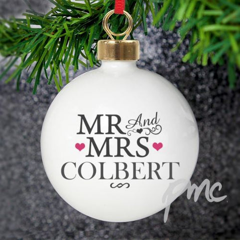 Personalised Mr & Mrs Bauble