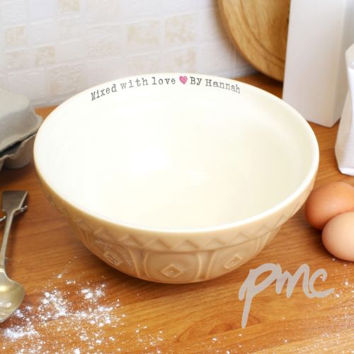 Personalised Mixed With Love Baking Bowl