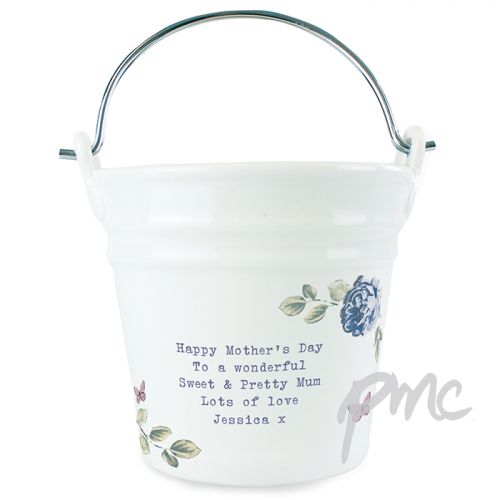 Personalised Secret Garden Porcelain Bucket - Any Message