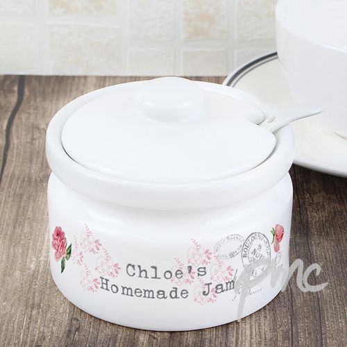 Personalised Vintage Rose Jam/Sugar Pot