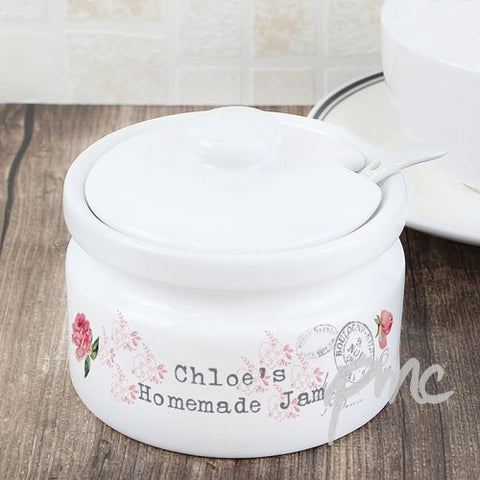 Personalised Vintage Rose Jam/Sugar Pot