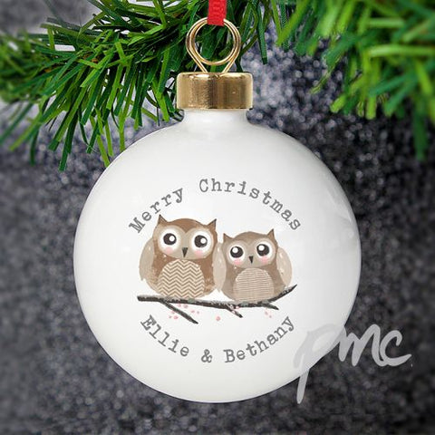 Personalised Woodland Owl Bauble