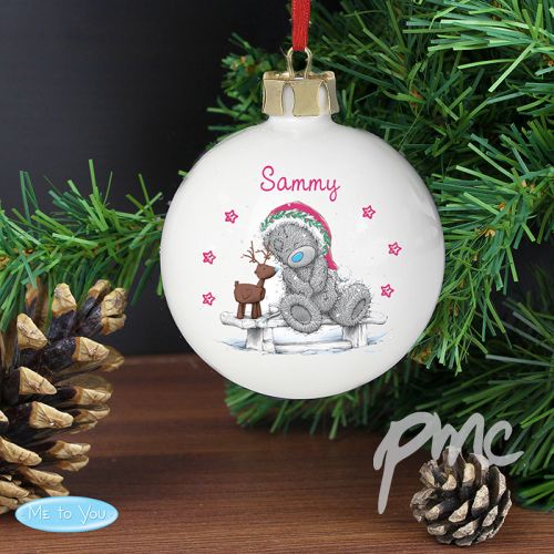 Personalised Me To You Reindeer Bauble
