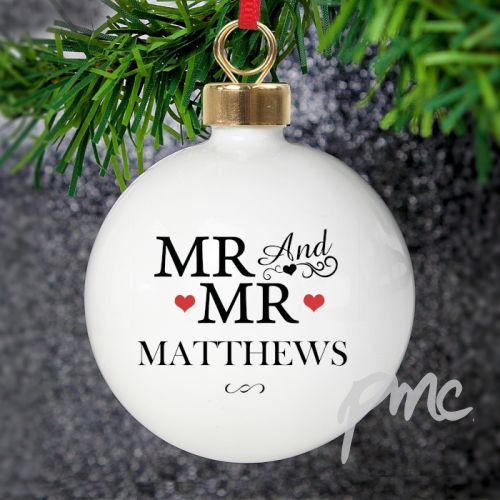 Personalised Mr & Mr Bauble