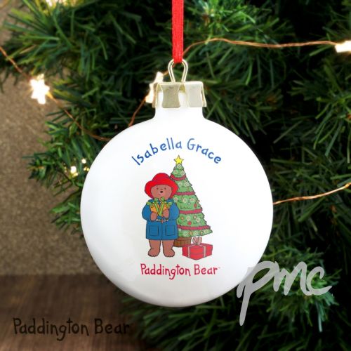 Personalised Paddington Bear Christmas Bauble