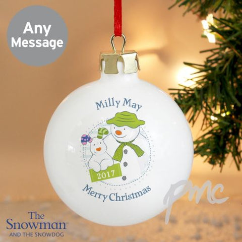 Personalised The Snowman and the Snowdog Year Bauble