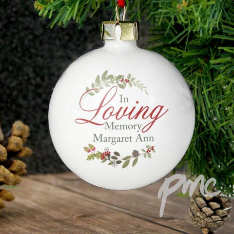 Personalised In Loving Memory Wreath Bauble