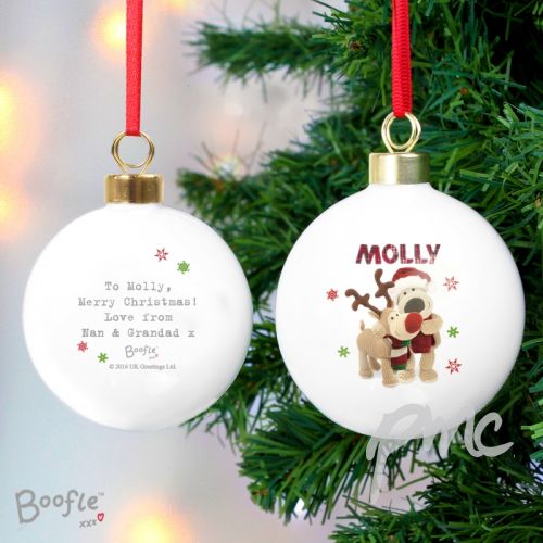 Personalised Boofle Christmas Reindeer Bauble