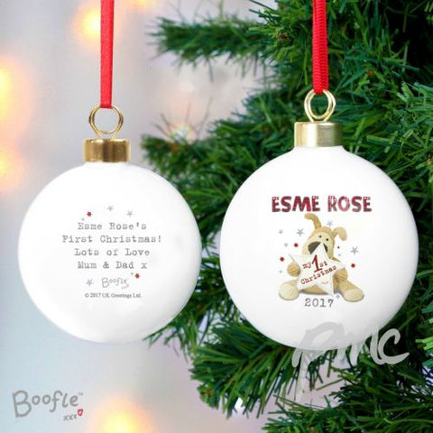 Personalised Boofle My 1st Christmas Bauble