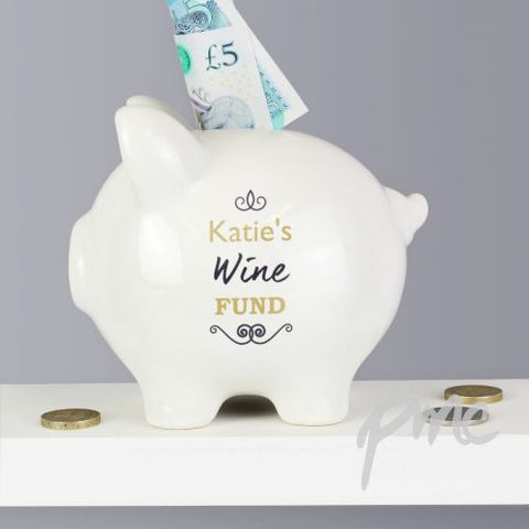 Personalised Black Swirl Piggy Bank