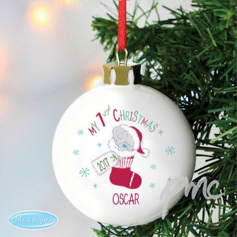Personalised Tiny Tatty Teddy My 1st Christmas Stocking Bauble