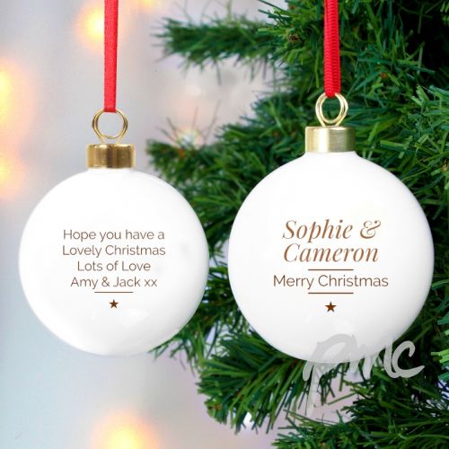Personalised Classic Gold Star Christmas Bauble