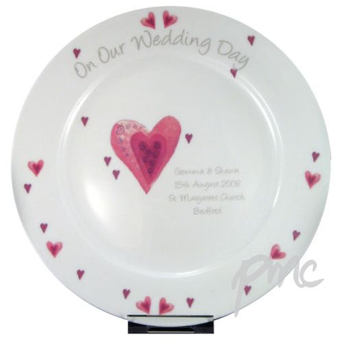 Personalised Heart Wedding Plate