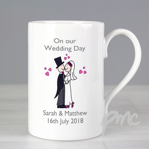Personalised Cartoon Couple Slim Mug