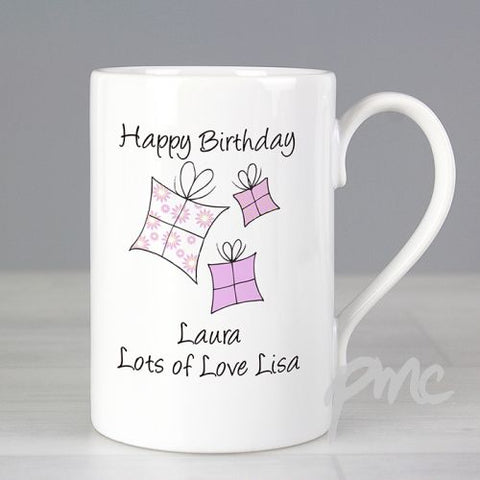 Personalised Pink Boxes Slim Mug