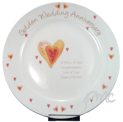 Personalised Golden Anniversary Plate