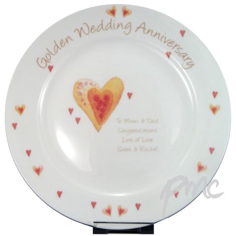 Personalised Golden Anniversary Plate
