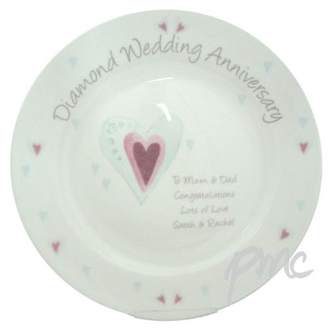 Personalised Diamond Anniversary Plate