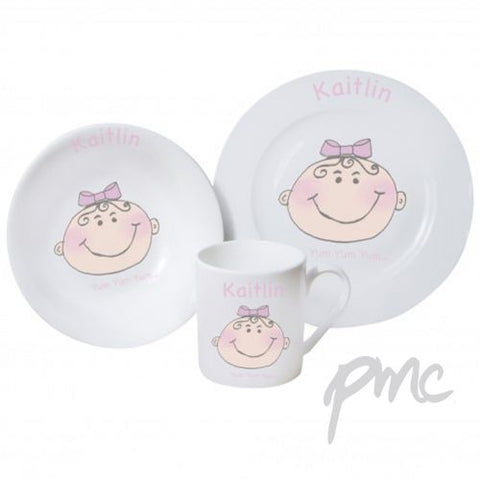 Personalised Baby Girl Breakfast Set
