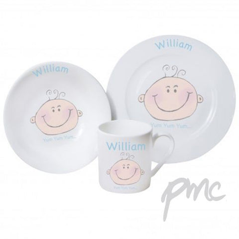 Personalised Baby Boy Breakfast Set