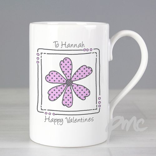 Personalised Daisy Message Slim Mug