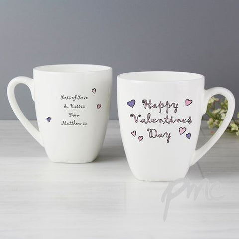 Personalised Happy Valentine's Day Latte Mug