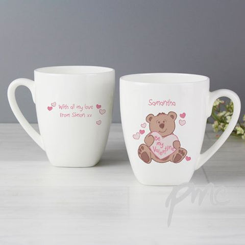 Personalised Be My Valentine Bear Latte Mug