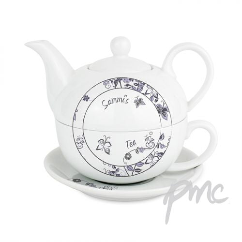 Personalised Flower Pattern Tea For One