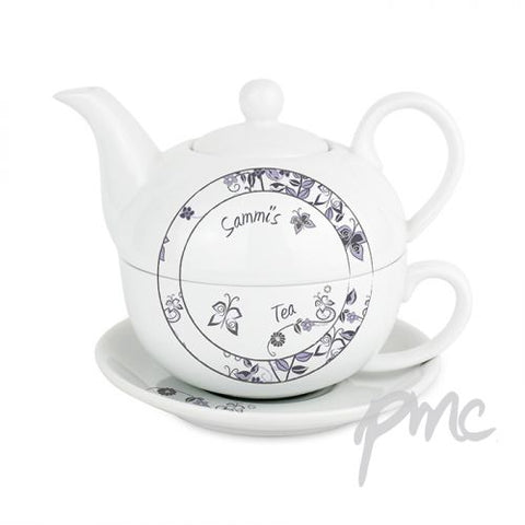 Personalised Flower Pattern Tea For One