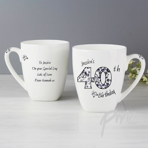 Personalised Numbers and Pattern Latte Mug