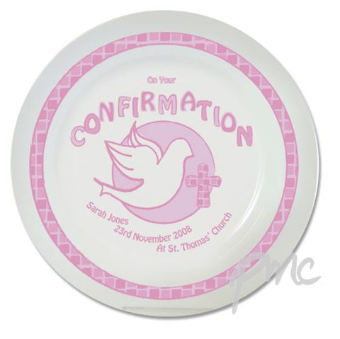 Personalised Pink Confirmation Plate